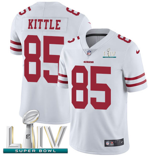 San Francisco 49ers Nike #85 George Kittle White Super Bowl LIV 2020 Youth Stitched NFL Vapor Untouchable Limited Jersey